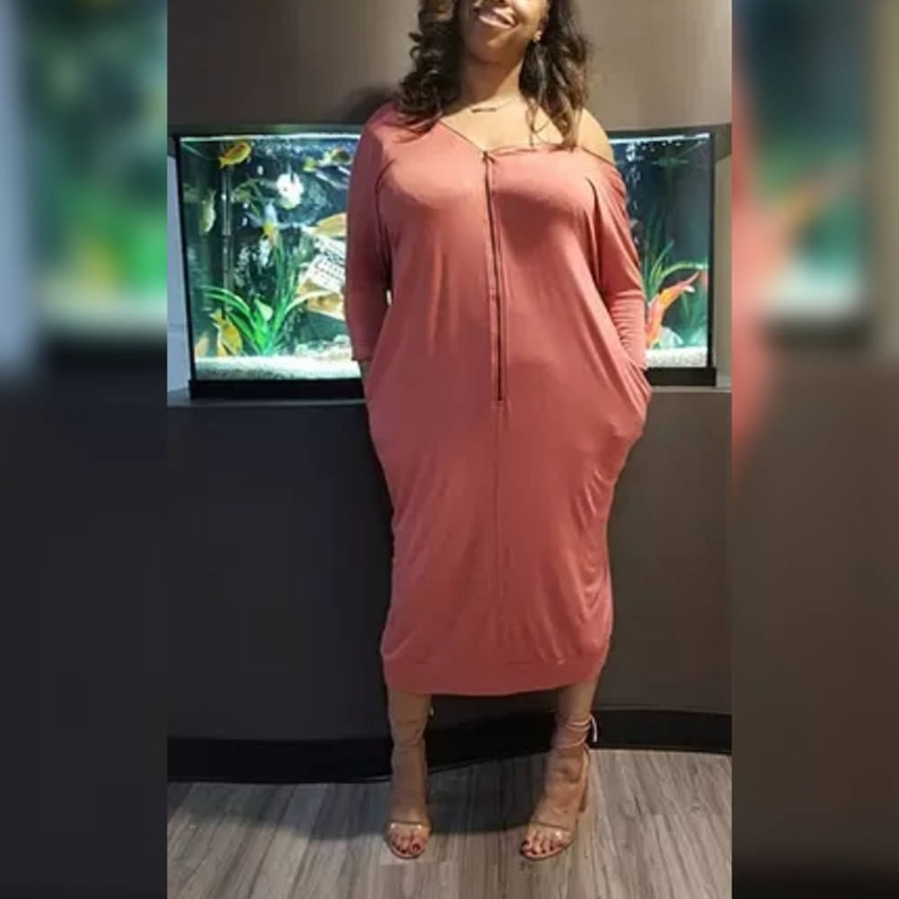 Off Shoulder Zipper Dress